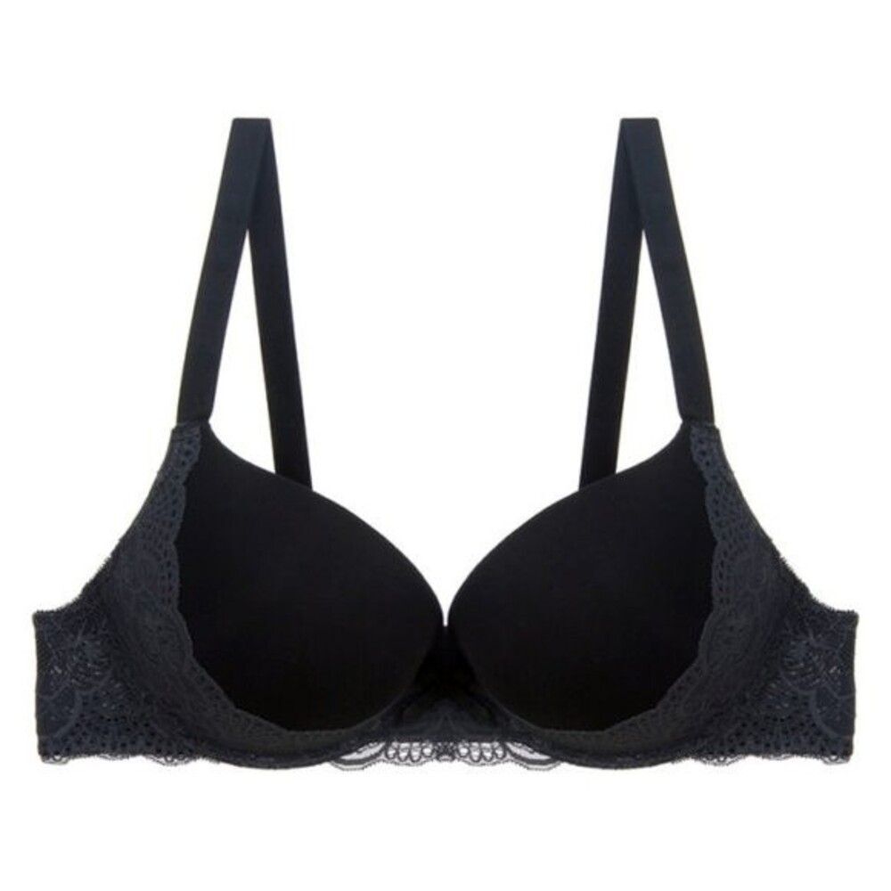 Youmita 42DD Black Floral Lace Overlay Bra NWT